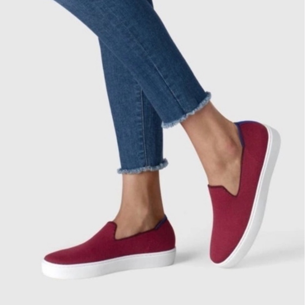 Rothy's Slip On Red Garnet Retired Sneaker 7.5 fall classic slip on casual